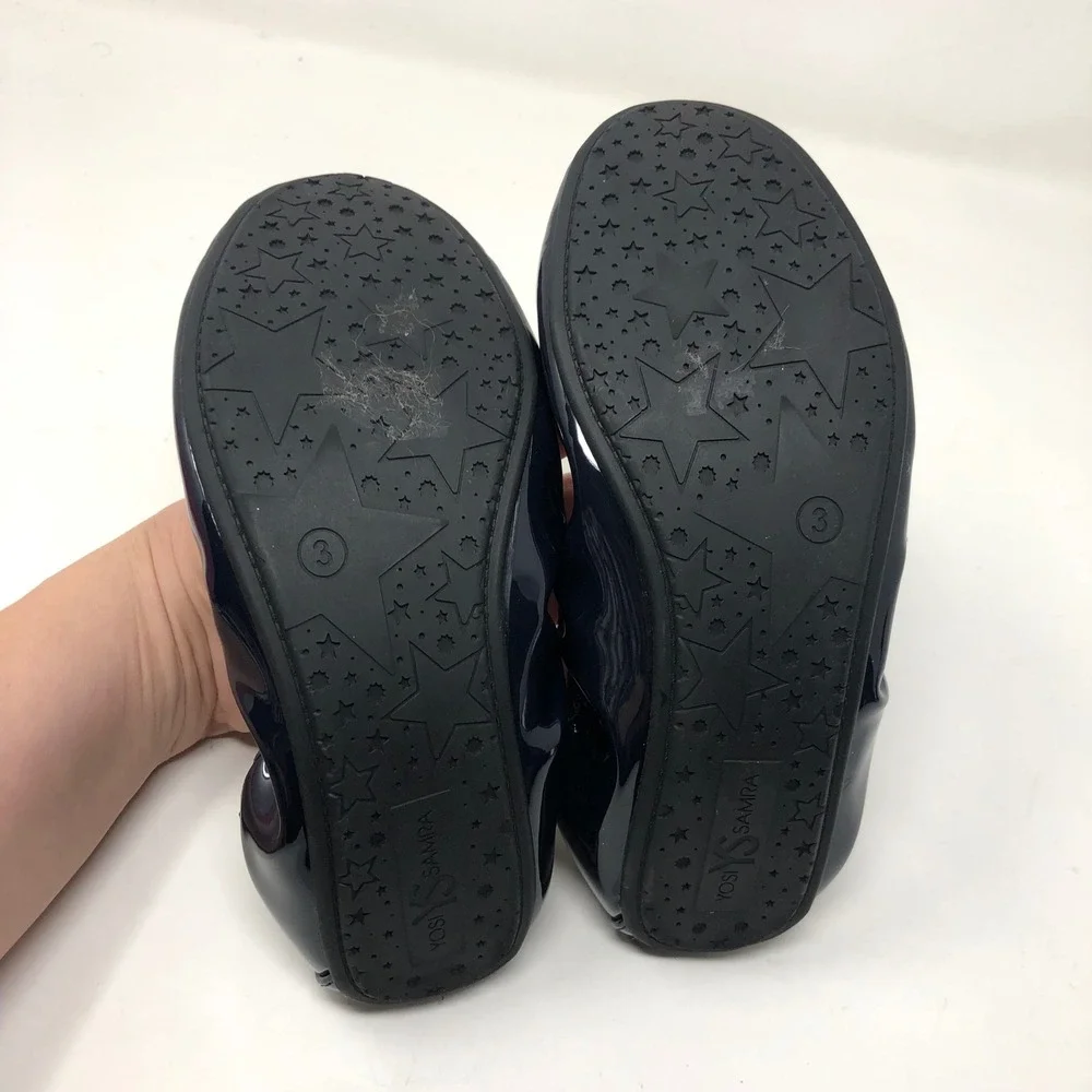Yosi Samra‎ Ballet Flats Girls 3Y Kids Navy Patent Miss Samra Foldable Shoes
